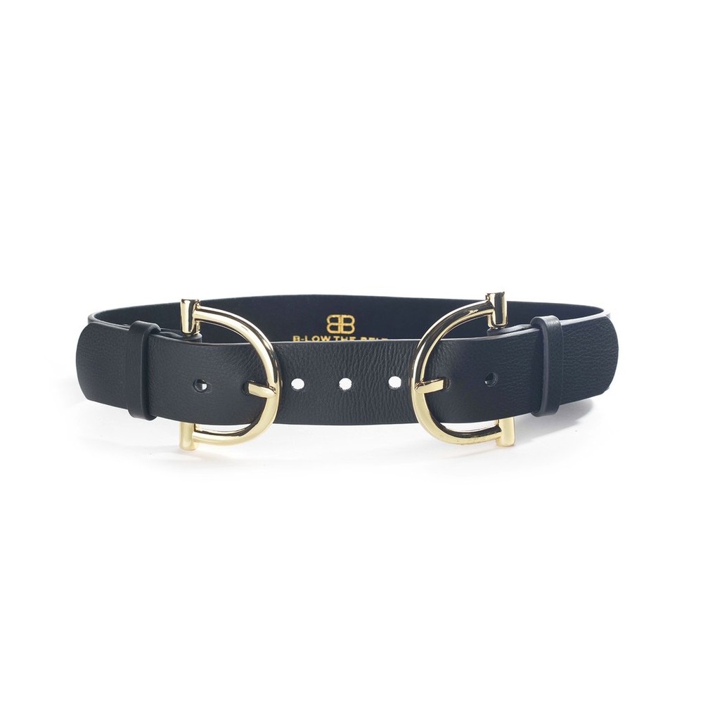 B-Low the Belt - Blake Double Belt, Black with Gold Accents